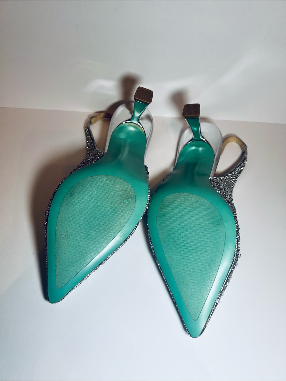 Betsey Johnson Silver Crystal Embellished Slingback Pump - Picture 5 of 6